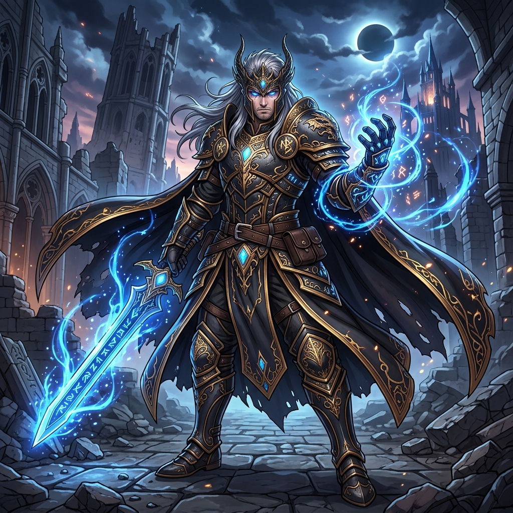 Shadow Knight Aeron character design