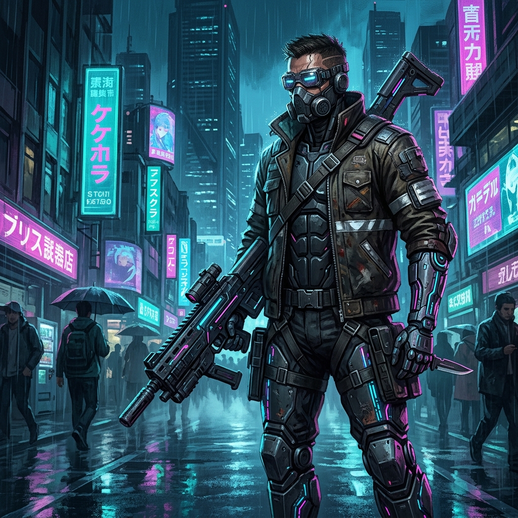 Cyberpunk Mercenary concept art